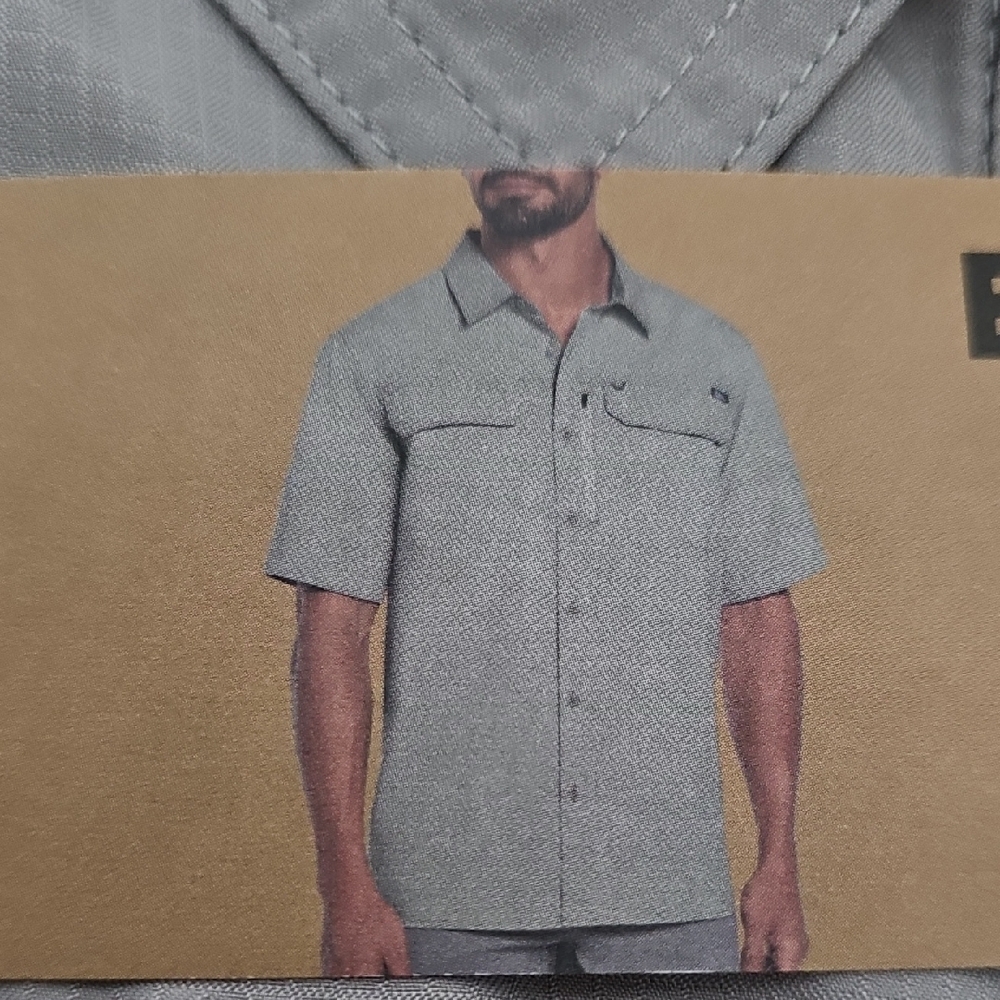Eddie Bauer Light Gray Woven Tech Shirt XXL - Picture 5 of 5